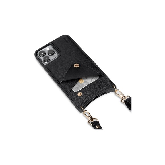 KIQUE Crossbody Phone Case and Wallet for iPhone 11 Pro Faux Black Leather - Picture 3 of 9